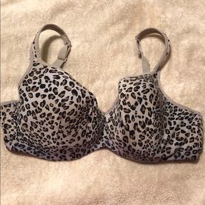 Cacique balconette animal print bra. 42DD.